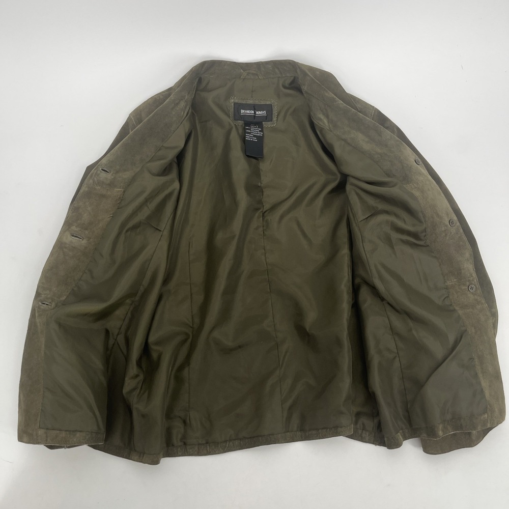 Brandon Thomas Women's Hunter Green Suede Leather Blazer Jacket Size L - Picture 3 of 6